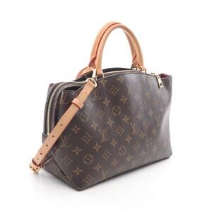 Louis Vuitton Palais Handbag Canvas Leather Monogram Brown